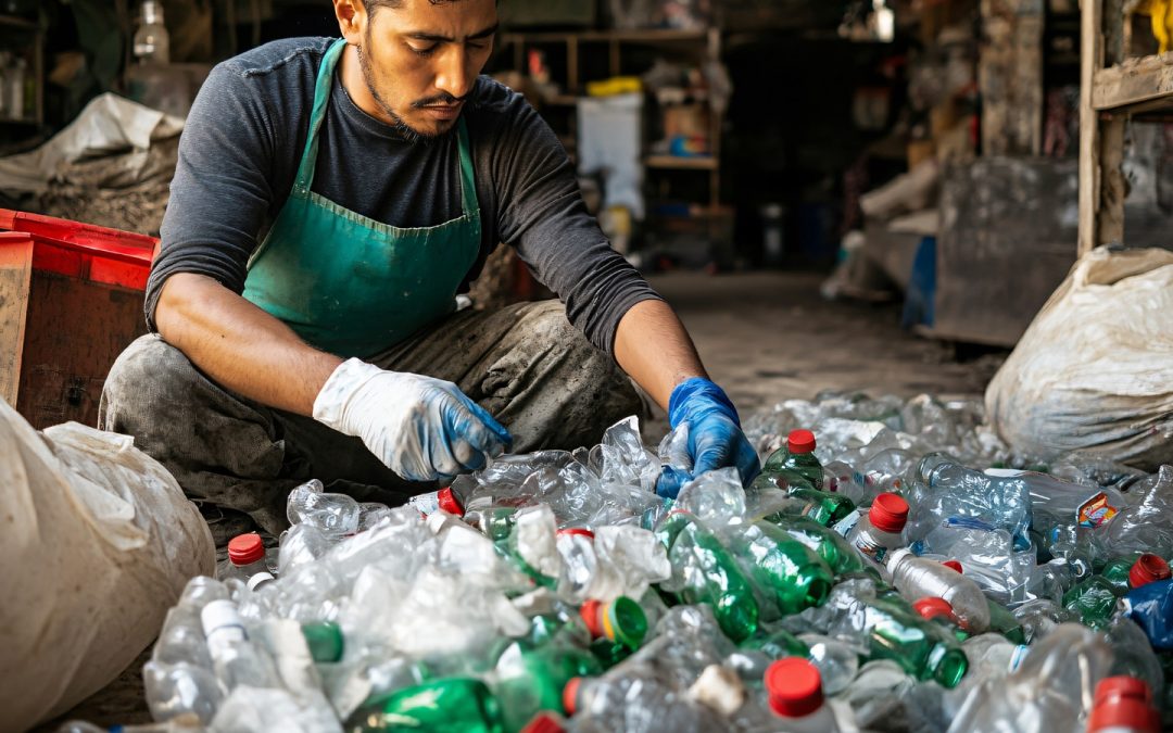 Recolección de materiales reciclables para cuidar el ambiente