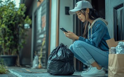 Recoger reciclaje a domicilio y cuidar el medio ambiente